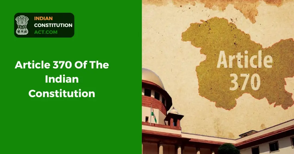 Article 370 Of The Indian Constitution