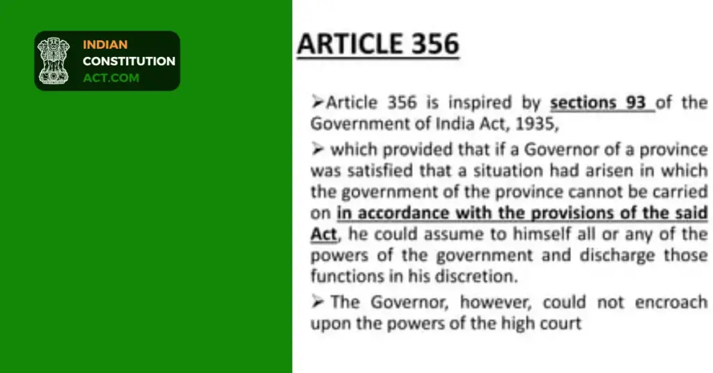 Article 356 Of The Indian Constitution